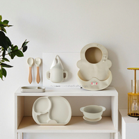 Bavoirs en assiette pour bébé en silicone sans BPA de haute qualité accessoires de salle à manger étanches personnalisés, y compris un bol de cuillère d'alimentation pour classique