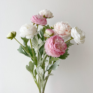 Fleurs de pivoine artificielles 60 cm en soie, décoration de mariage, rose, blanc, vert, papillon du lac de l'Ouest, accessoires de photographie en extérieur - Product Image 2