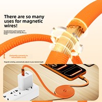 Câble de charge magnétique Type-C 240W, design plat, fonction d'auto-enroulement, compatible avec iPhone, prend en charge la charge rapide