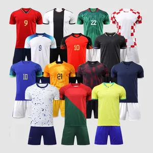 OEM/ODM卸売サッカーチームナショナルカスタムサッカーウェアセット刺繍カントリーサッカーキットオリジナルタイ品質