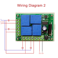 Module récepteur de relais 2 canaux 433 MHz DC12V et RF 433 MHz pour interrupteur lumineux