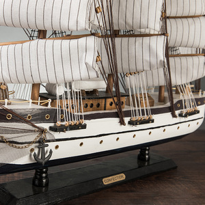 80cm modello nave nautica home desk decor scultura in legno artigianato barca a vela in legno modello di nave - Product Image 5