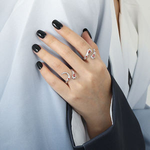 WuQie-Anillo de plata de primera ley con forma de León para mujer, sortija, plata esterlina, Circonia cúbica, zirconia, circonita, zirconita, diseño creativo - Product Image 5