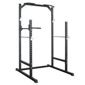 Cage de demi-puissance robuste haltérophilie Squat Rack & Dip Station Tour usine OEM Machine de force multifonctionnelle