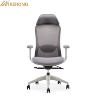 Chaise de bureau ergonomique réglable OEM au design élégant avec accoudoirs et appui-tête, chaise de secrétaire à dossier haut en maille