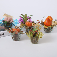 Nieuwe gebogen glazen schaal voor thuisdecoratie, feesten, herfstoogst, Thanksgiving, decoratieve bloemenschaal voor presentatie