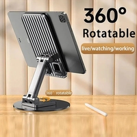 Support de téléphone et tablette de bureau en aluminium, rotatif à 360°, télescopique, antidérapant, pour diffusion en direct – Vente en gros usine, populaire
