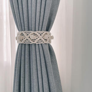 <span class=keywords><strong>Macrame</strong></span> tenda Tie backs foglia fatta a mano tessuta a mano Boho nappa cinghie per finestre accessori per la decorazione del soggiorno - Product Image 3