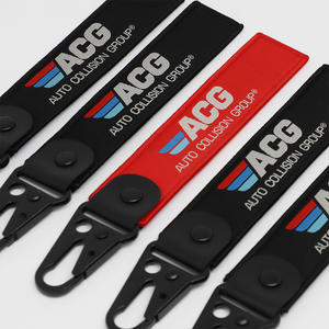 LBR hediye özel promosyon Jet etiketi nakış logosu anahtarlık çift taraflı dokuma motosiklet anahtar etiketi - Product Image 3