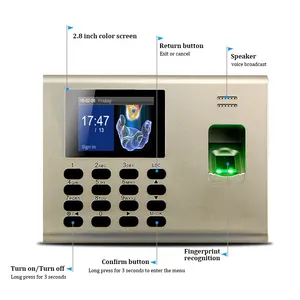Zk controle inteligente de acesso à impressão digital, controle k40 com leitor de cartão rfid biométrico tcp/ip, controle de tempo de impressão digital com bateria embutida