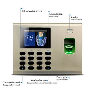 Zk Slimme Vingerafdruk Toegangscontrole K40 Met Rfid-Kaartlezer Biometrische Tcp/ip Vingerafdruk Tijdregistratie Met Ingebouwde Batterij