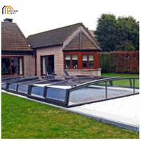 Hochwertige 13m x 6m Polycarbonat-Abdeckung für einfahrbares Winterdach-Gehäuse für Außenpools, mobile Wintergärten & Glashäuser