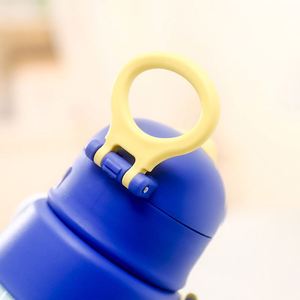 Bouteille d'eau isotherme en acier inoxydable de 500 ml pour enfants, motif dessin animé, avec paille, pour la rentrée scolaire - Product Image 4