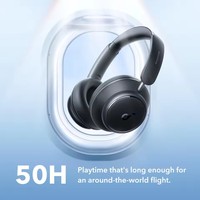 سماعات رأس لاسلكية Soundcore Space Q45 فوق الأذن مع خاصية إلغاء الضوضاء التكيفية وتقنية LDAC للصوت عالي الدقة وتشغيل لمدة 50 ساعة ومشغلات ديناميكية وزمن استجابة منخفض