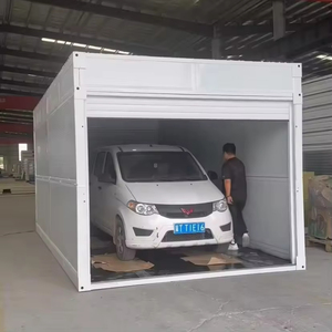 Garage mobile pliable en acier moderne avec porte coulissante, isolé, pour extérieur, avec toilettes, taille personnalisable - Product Image 3