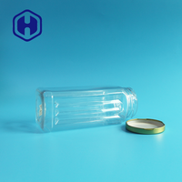 Emballage transparent pour friandises pour chiens, boîte carrée en aluminium avec couvercle anti-fuite, sans BPA, en plastique PET, pour les collations