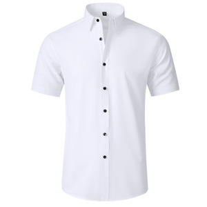 Camicia da uomo a quattro lati elasticizzata, senza stiratura e antirughe, camicia da uomo semplice stile Business sottile - Product Image 5