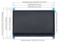 Bestseller 7 Zoll Raspberry Pi Bedienfeld Industrieller LCD-Touchscreen mit HD-MI/USB-Schnittstelle