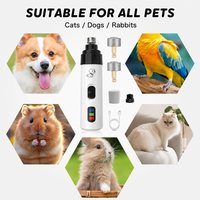 Lime à ongles électrique multifonctionnelle moderne en plastique pour animaux de compagnie avec lumière LED, silencieuse, 2 vitesses, outil de toilettage indolore pour pattes de chiot