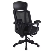 Chaise de bureau exécutive moderne en tissu avec dossier ergonomique réglable en maille, repose-pieds et structure métallique