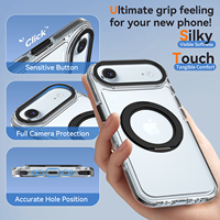 Coque de protection antichoc transparente pour iPhone 17 Air avec support rotatif et cadre métallique de haute qualité – Vente en gros