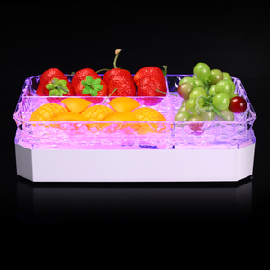 <b>LED</b> <b>Lighted</b> Acrylic Fruit Platter, Rechargeable Glowing Serving Tray for <b>Bar</b> Nightclub - Product Image 5