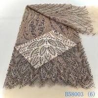 Robes de mariée de luxe avec dentelle française brodée tissu de dentelle Guipure de luxe tissu à paillettes pour robe de mariée