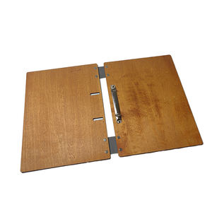 Restaurante logotipo grabado personalizado A4 A5 portapapeles Base de madera Flip Panel libro menús Carpeta de tarjetas cubierta de menú de madera soporte de tablero - Product Image 4