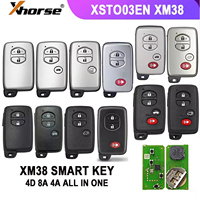 Version Globale Xhorse XM38 Clé Intelligente Télécommande 4D 8A 4A Tout-en-un XSTO03EN Télécommande Auto pour Toyota/Lexus