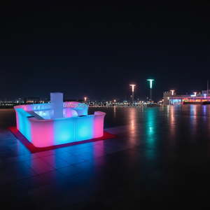 Illuminated <strong>White</strong> Plastic Contemporary Commercial <strong>Bar</strong> Furniture for Home <strong>Bar</strong> and Hotel Rental - Product Image 6