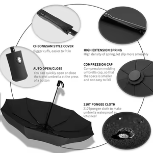 Ombrello Parasole Automatico Pieghevole in 3 Sezioni Personalizzato con LOGO All'ingrosso, Compatto da Viaggio, Protezione UV da Pioggia e Sole, Antivento e Impermeabile - Product Image 4