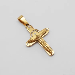 Collier Pendentif Croix Religieuse Personnalisée <span class=keywords><strong>Punk</strong></span> <span class=keywords><strong>Rock</strong></span> Jésus en Acier Inoxydable PVD Étanche, Bijou Tendance pour Hommes, Vente en Gros - Product Image 3