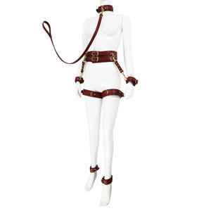 Sexe chien esclave Bondage Kit 4 pièces BDSM collier de cou Sexy menottes manille retenue sexe jeux pour adultes jeu de rôle outil sexuel fétiche SM - Product Image 3