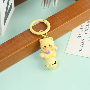 Đầy Màu Sắc Phim Hoạt Hình Mèo Con Nhựa Handmade <span class=keywords><strong>Keychain</strong></span> Chuông Phụ Kiện Mùa Xuân Clip Dễ Thương Mặt Dây Chuyền Cho Cô Gái Của Túi Bao Bì Trang Trí - Product Image 5