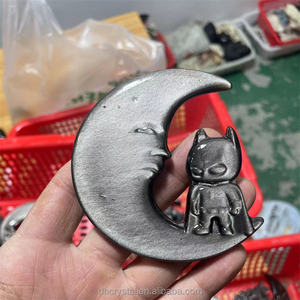 Cristal de Obsidiana Natural de 85 mm, Tallado de Luna con <span class=keywords><strong>Mono</strong></span>, Piedra Preciosa Curativa, Cristal de Plata Brillante, en Venta - Product Image 4