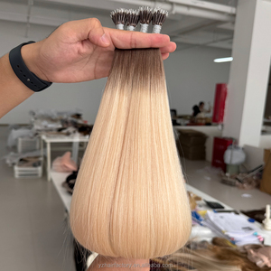 Remy Micro <b>Beads</b> Hair Extensions Nano Tip Virgin Russian Straight Blonde Human Hair High Quality Ring Links - Product Image 2