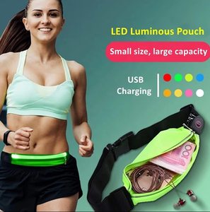 Bolsa reflectante LED para cinturón de correr, con bolsillo de cremallera y luz reflectante, resistente al agua, para corredores - Product Image 2