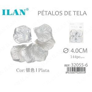 Petali di Tessuto Ilan 4.0Cm Argento Placcato 144Pezzi Fiori Secchi - Product Image 1