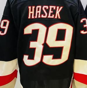 Klaar Om Te Verzenden Buffel Dominik Hasek Zwart Alternatief Beste Kwaliteit Gestikt Nationaal Hockeyshirt - Product Image 1