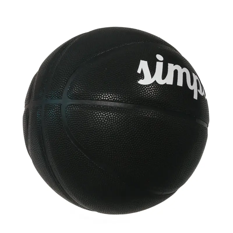 Bianco personalizzato logo stampato nero di basket in pelle