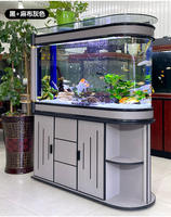 Aquarium en verre en forme de U sur mesure de luxe, grande capacité (100-1000L), avec meuble en alliage d'aluminium pour la maison, le bureau ou l'hôtel