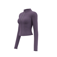 Conjunto Deportivo de 2 Piezas para Mujer, Chaqueta Corta con Cierre y Manga Larga, Leggings Deportivos de Cintura Alta, Ropa Deportiva Ajustada para Correr, Entrenamiento y Uso Diario
