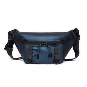 Sac banane unisexe en PU résistant à l'eau, sac de poitrine multifonctionnel, sac bandoulière zippé pour la course et l'usage quotidien - Product Image 2
