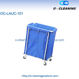 O-Cleaning Commercial Rolling <strong>Laundry</strong> Hamper <strong>With</strong> <strong>Wheels</strong>,Plastic Frame <strong>Laundry</strong> <strong>Basket</strong> Truck Clothes Sorter for Hotel/Hospital - Product Image 3