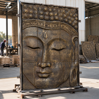 Sculpture en relief de Bouddha en bronze, artisanat métallique, art religieux mural, décoration de temple et d'hôtel, fabrication artisanale, sur mesure, directement de l'usine