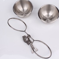 Double gamelle d'alimentation pour perroquets en acier inoxydable 304, avec pince anti-renversement, pour mangeoires et perchoirs de grandes cages à oiseaux