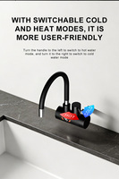 Robinet d'eau chaude moderne en acier inoxydable avec lumière LED intégrée, robinet électrique instantané pour cuisine, montage mural pour la maison, CE CB