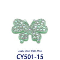 Ornement de chaussure papillon multicolore en strass AB, base souple, accessoire de décoration de chaussure DIY CY501 15
