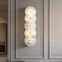 Applique Murale LED de Luxe Nordique en Marbre et Albâtre pour Villa, Chambre à Coucher, Chevet et Salon