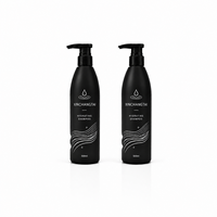 Bouteille pompe 500 ml en PEHD noir mat pour shampoing hydratant, rechargeable, forme circulaire, distributeur de revitalisant et de gel douche pour la maison et le salon
